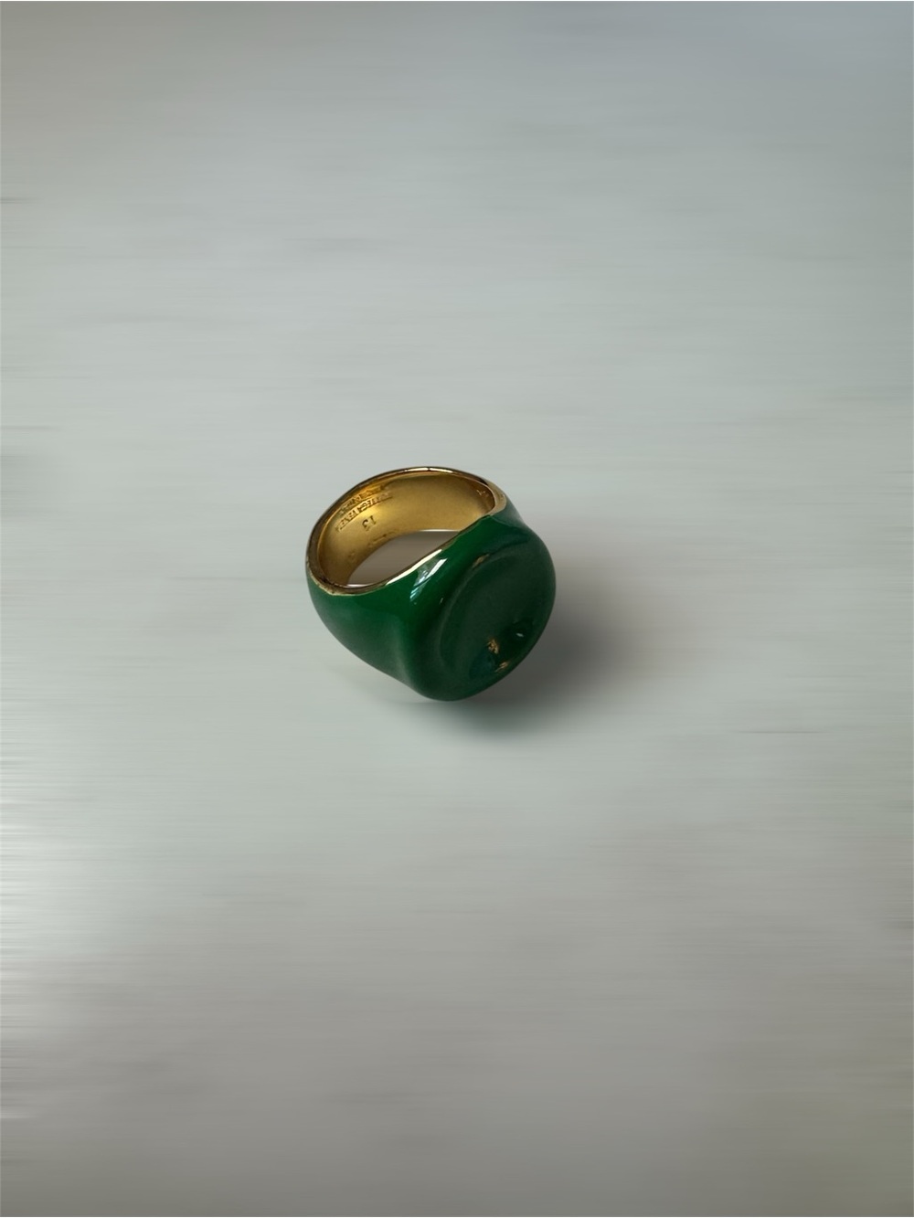 Green Dome Cocktail Ring - Unbranded